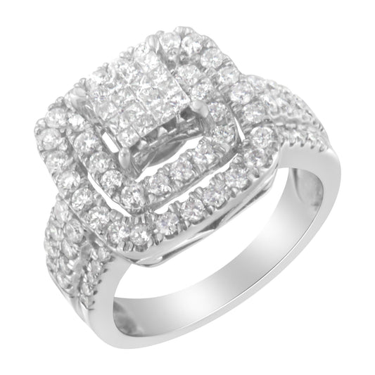 14KT White Gold Diamond Cocktail Ring (1 1/2 cttw, H-I Color, SI2-I1 C