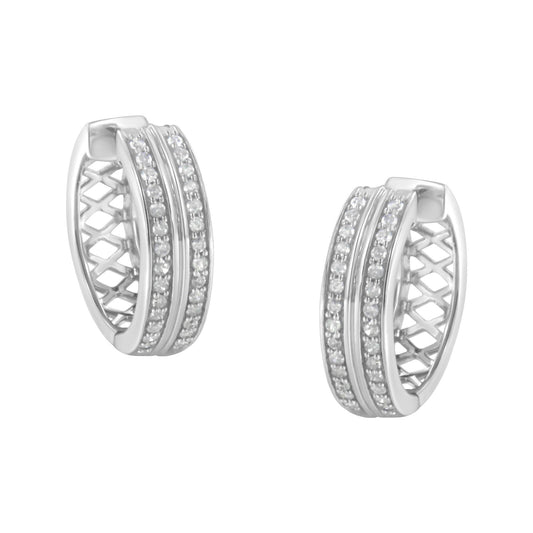 10K White Gold Diamond Hoop Earring (1/2 cttw, I-J Color, I2-I3 Clarit