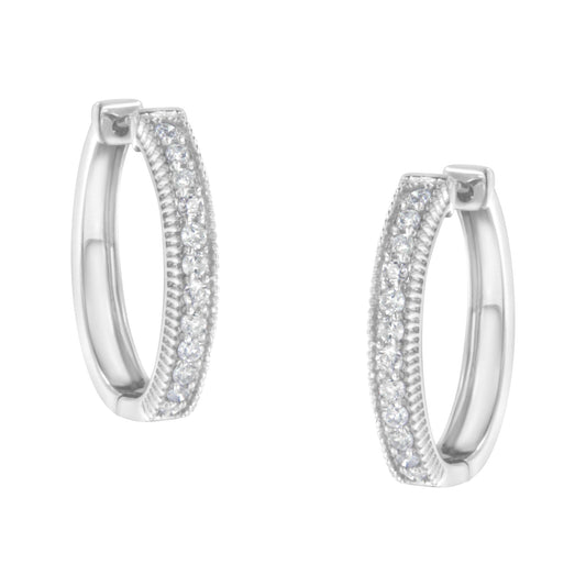 10KT White Gold Diamond Hoop Earring (1.00 cttw, H-I Color, I1-I2