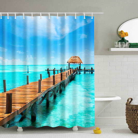 180*180 CM SPA Waterproof Shower Curtain Digital