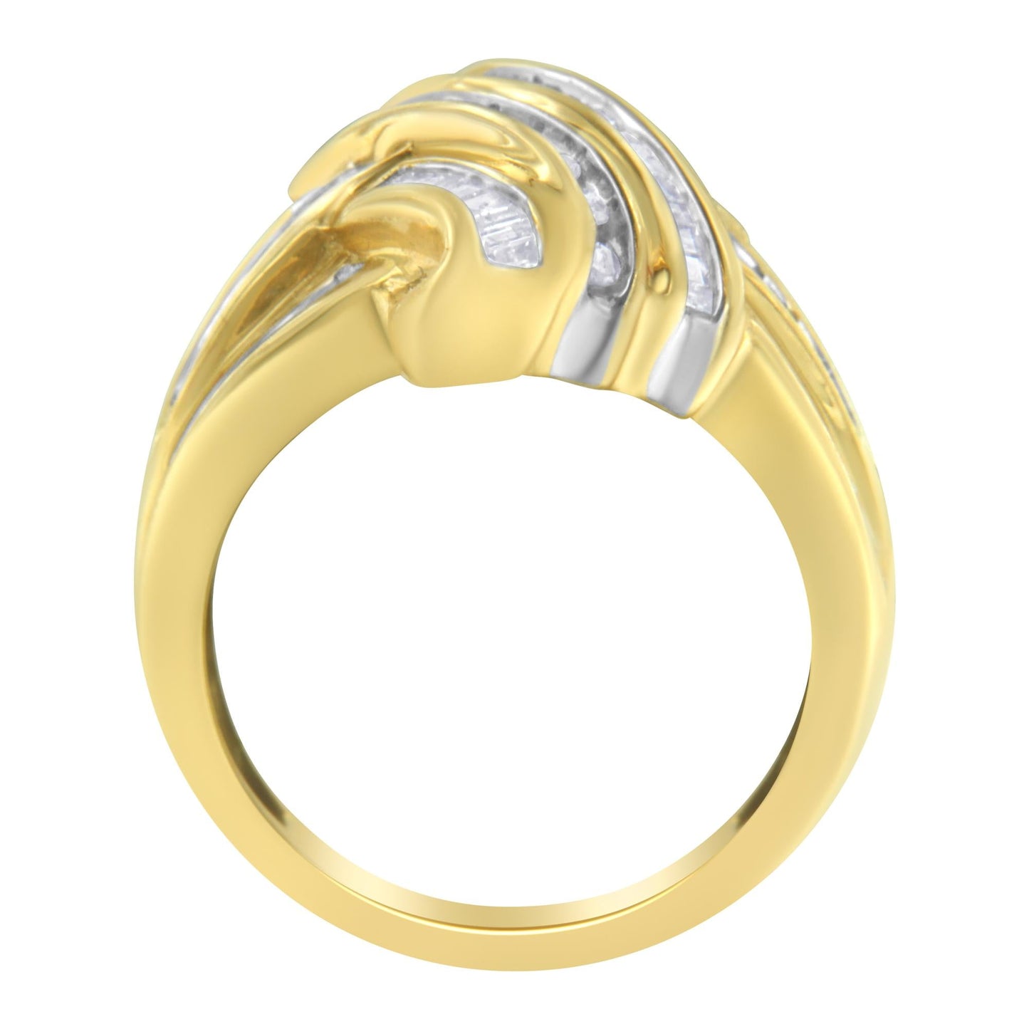 10K Yellow Gold Diamond Bypass Ring (1.0 cttw, H-I Color, I2-I3 Clarit