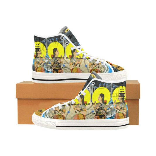 1, 2, 3 V Men's All Over Print Canvas Sneakers