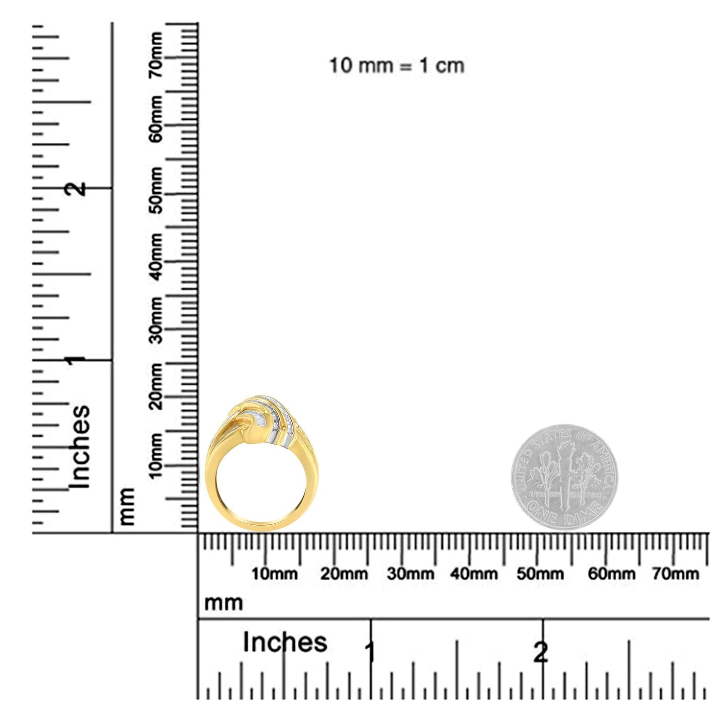 10K Yellow Gold Diamond Bypass Ring (1.0 cttw, H-I Color, I2-I3 Clarit