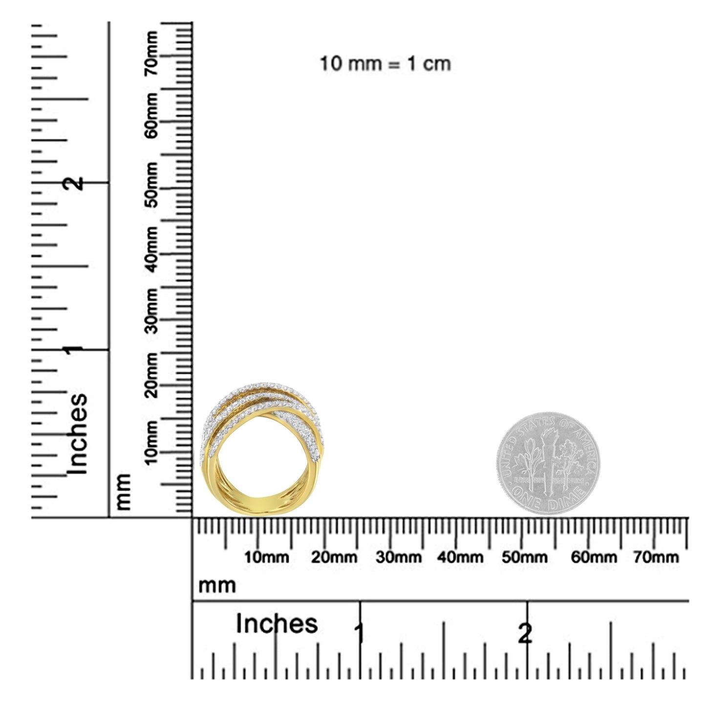 10KT Yellow Gold Diamond Bypass Ring (1 5/8 cttw, H-I Color, SI2-I1 Cl