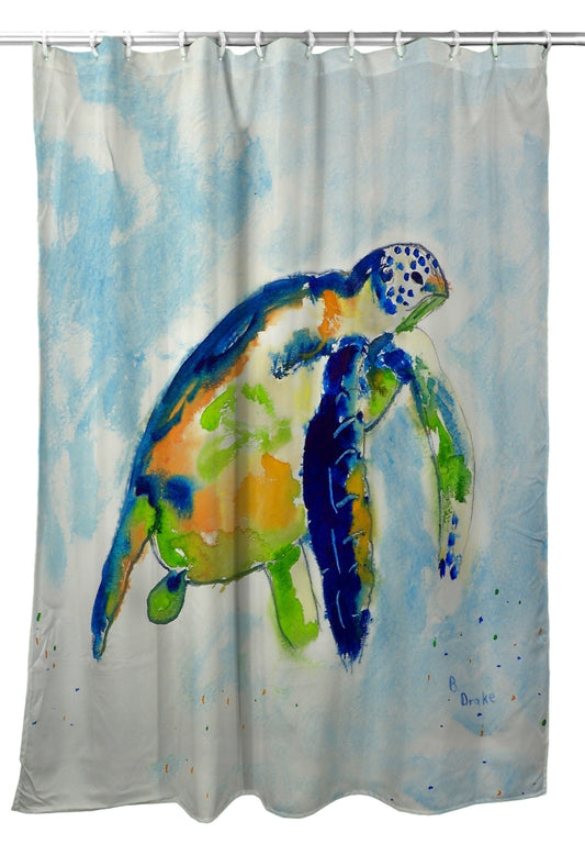 Betsy Drake SH134 70 x 72 in. Blue Sea Turtle Shower Curtain