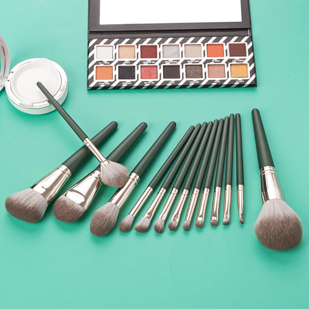 14pcs Green Beauty Makeup Brushes Set