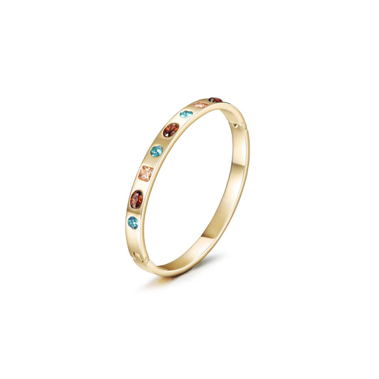 MULTI-STONE HINGE BANGLE