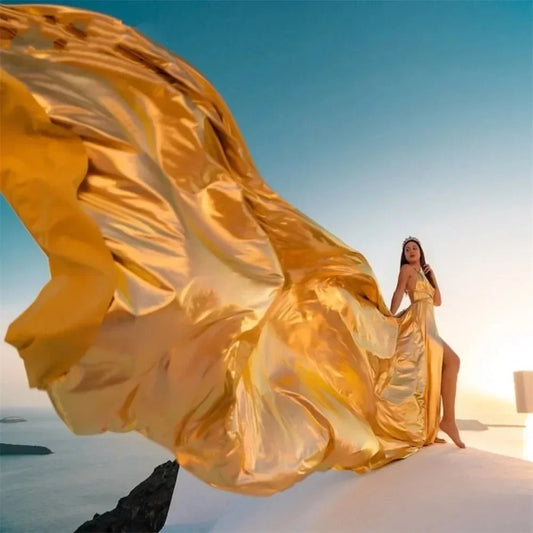 Radiant Flow Gold Gown