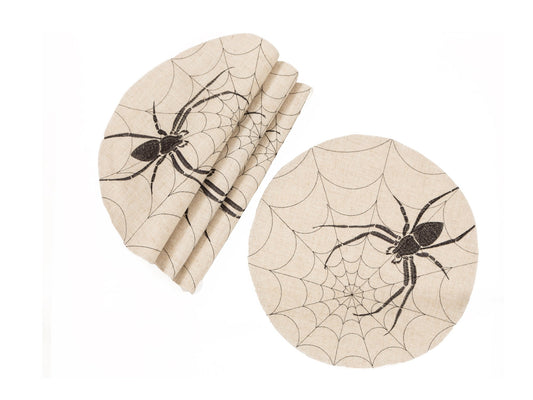 Halloween Creepy Spiders 16'' Placemats, Set of 4