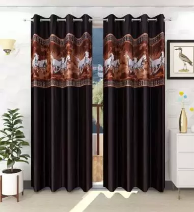 182 cm (6 ft) Polyester Semi Transparent Window Curtain (Pack Of 2)