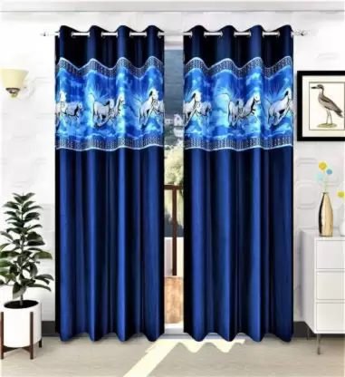 182 cm (6 ft) Polyester Semi Transparent Window Curtain (Pack Of 2)