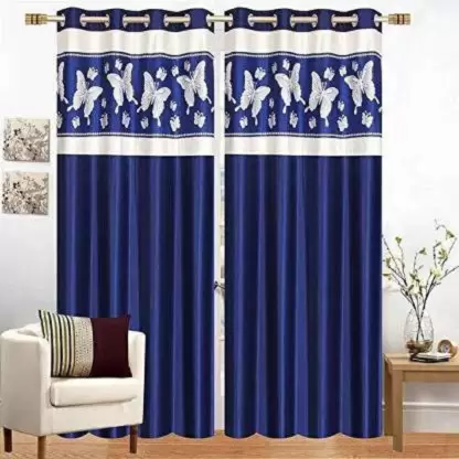 182 cm (6 ft) Polyester Semi Transparent Window Curtain (Pack Of 2)