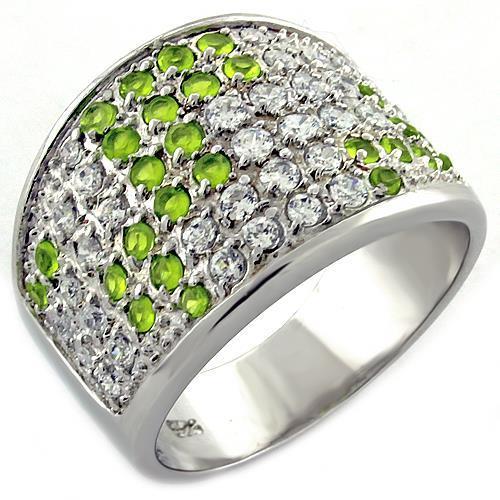 LOAS1007 - Rhodium 925 Sterling Silver Ring with AAA Grade CZ  in