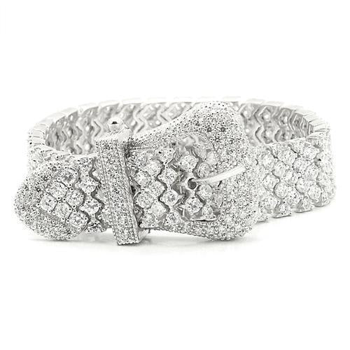 LOS179 - Rhodium 925 Sterling Silver Bracelet with AAA Grade CZ